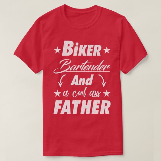 Biker Barkeeper Vater T-Shirt (Design vorne)