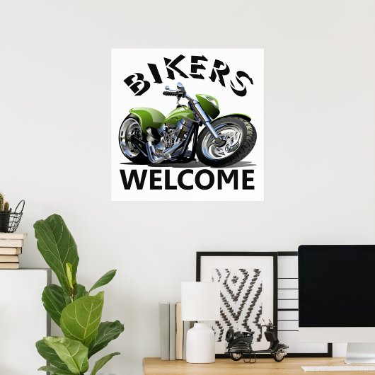 Biker Begrüßungszeichen Poster (Heimbüro)