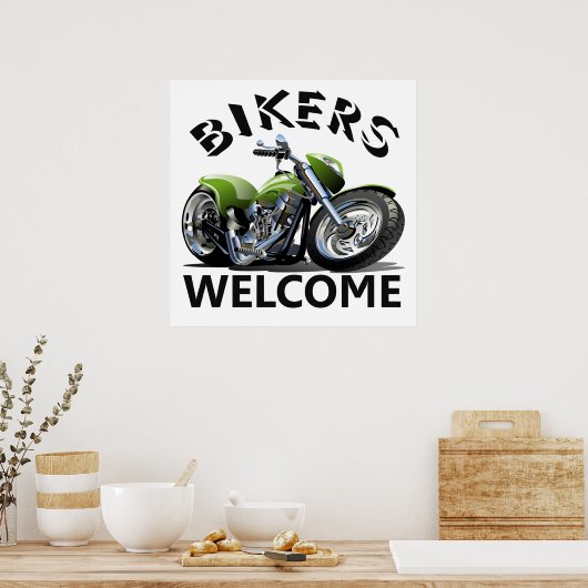 Biker Begrüßungszeichen Poster (Küche)
