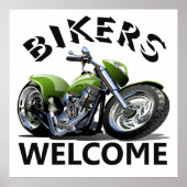 Biker Begrüßungszeichen Poster (Vorne)