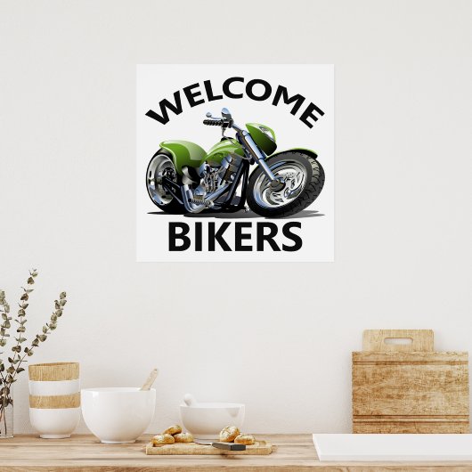Biker Begrüßungszeichen Poster (Küche)