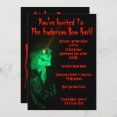 Biker Billy Black and Red Halloween-Party Einladung (Vorne/Hinten)