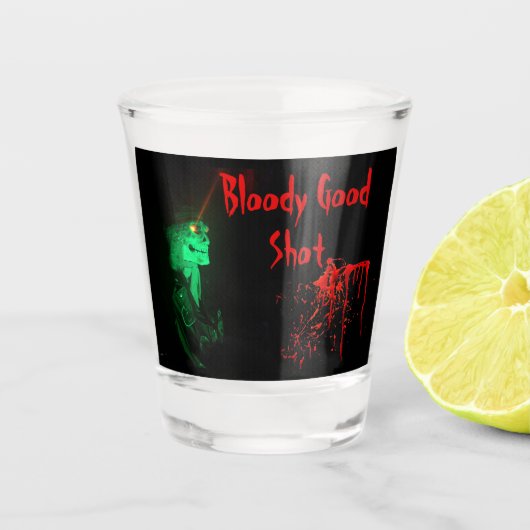 Biker Billy Bloody Good Halloween-Party Schnapsglas (Vorderseite)