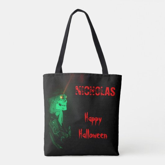 Biker Billy Halloween Black and Red Trick or Tree Tasche (Rückseite)