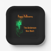 Biker Billy Halloween Skeleton Black & Orange Pappteller (Vorderseite)