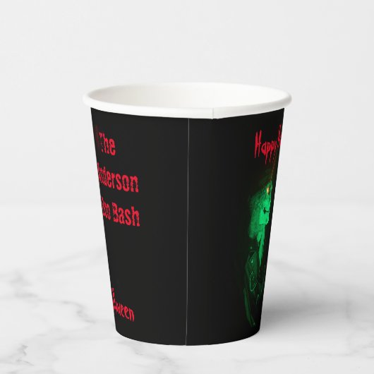 Biker Billy Halloween Skeleton Black & Red Pappbecher (Rechts)