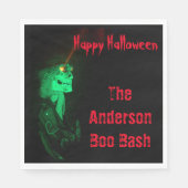 Biker Billy Halloween Skeleton Black & Red Serviette (Vorderseite)