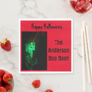 Biker Billy Halloween Skeleton Blood Red Serviette