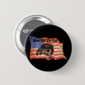 Biker bis zum Ende Schädel USA Flag Kunst Button (Vorne & Hinten)
