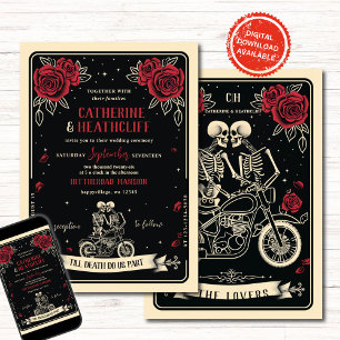 Biker bis zum Tarot Hochzeit Einladung