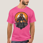 Biker Bloodhound Dog Riding Motorrad T-Shirt (Vorderseite)
