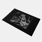 Biker Bro graue und schwarze Tür Fußmatte (Schrägansicht)
