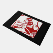 Biker Bro rot und schwarz Tür Fußmatte (Schrägansicht)