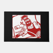 Biker Bro rot und schwarz Tür Fußmatte (Vorderseite)