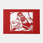 Biker Bro rote Tür Fußmatte (Vorderseite)