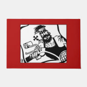 Biker-Bro schwarz und rot vor der Tür Fußmatte (Vorderseite)