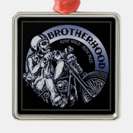 Biker Brotherhood Black Metal Ornament Aus Metall