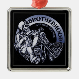 Biker Brotherhood Black Metal Ornament Aus Metall