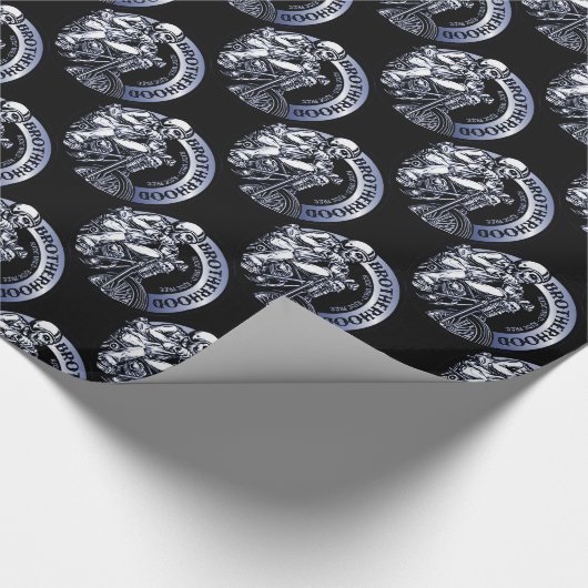 Biker-Bruderschaft Geschenkpapier (Ecke)