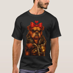 Biker Bulldog Love – Toughes Hündchen mit süßer No T-Shirt