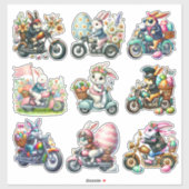 Biker Bunnies OsterSet 1 Aufkleber (Blatt)