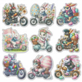 Biker Bunnies OsterSet 1 Aufkleber (Vorderseite)