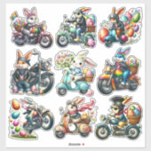 Biker Bunnies OsterSet 2 Aufkleber (Blatt)