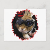 BIKER BUNNY HELL'S BUNNY POSTKARTE (Vorderseite)