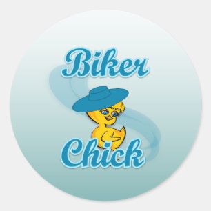 Biker Chick #3 Runder Aufkleber