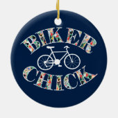 Biker Chick Bike Keramik Ornament (Hinten)