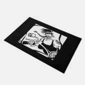 Biker Chick Black Doormat Fußmatte (Schrägansicht)
