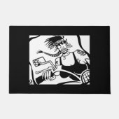 Biker Chick Black Doormat Fußmatte (Vorderseite)