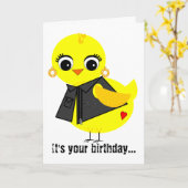 Biker Chick Karte (Gelbe Blume)