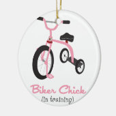 Biker Chick Keramik Ornament (Links)
