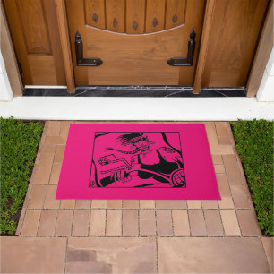 Biker Chick pink Doormat Fußmatte
