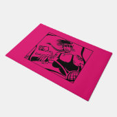 Biker Chick pink Doormat Fußmatte (Schrägansicht)