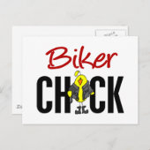 Biker Chick Postkarte (Vorne/Hinten)