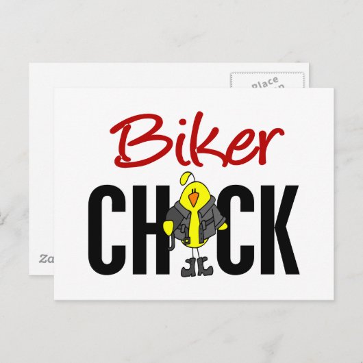 Biker Chick Postkarte (Vorne/Hinten)