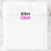 Biker Chick Runder Aufkleber (Tasche)