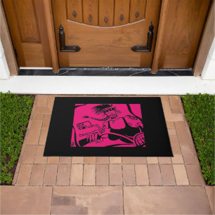 Biker Chick schwarz pink schwarz Türmchen Fußmatte