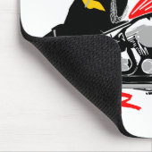 BIKER CHICK sitzt auf ihrem Motorrad Mousepad (Ecke)