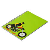 BIKER CHICK sitzt auf ihrem Motorrad Notizblock (Linke Seite)