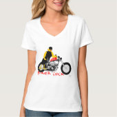 BIKER CHICK sitzt auf ihrem Motorrad T-Shirt (Vorderseite)