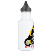 BIKER CHICK sitzt auf ihrem Motorrad Trinkflasche (Links)
