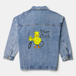 Biker Chick Text Jeansjacke