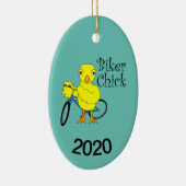 Biker Chick Text Keramik Ornament (Rechts)