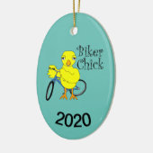 Biker Chick Text Keramik Ornament (Links)