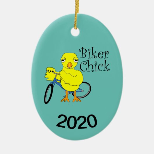 Biker Chick Text Keramik Ornament (Vorne)