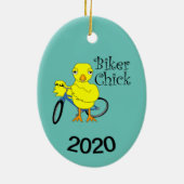 Biker Chick Text Keramik Ornament (Hinten)