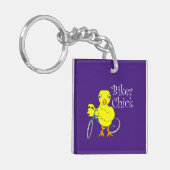 Biker Chick Text Schlüsselanhänger (Vorderseite links)